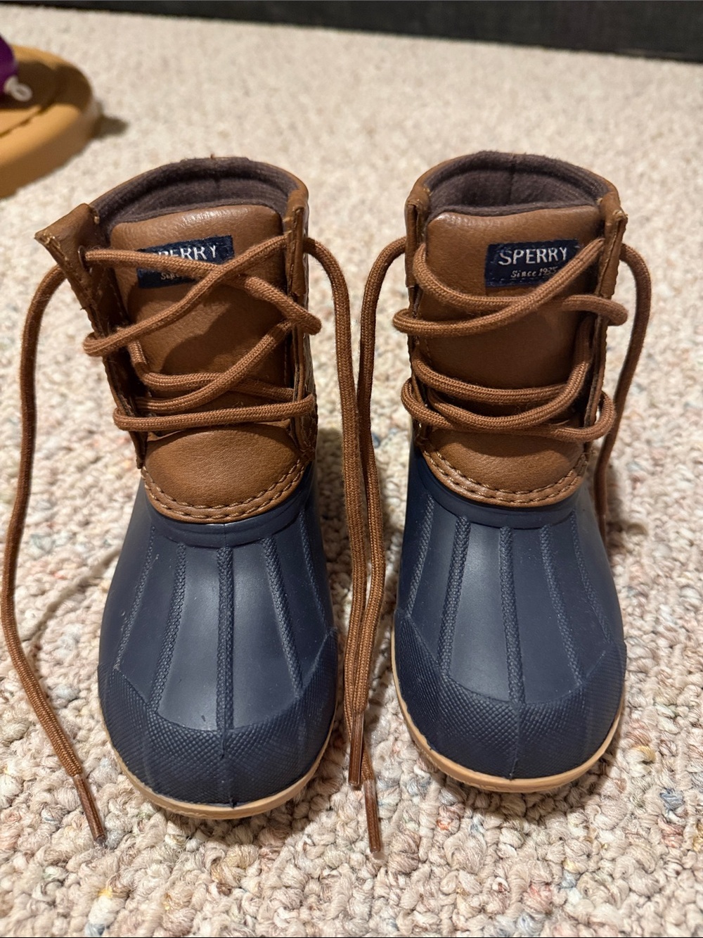 Sperry Kids Navy & Brown Lace-Up Duck Boots
